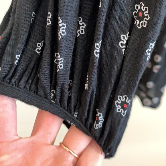 Free People - black, red, white flouncy tunic - Picture 3 of 11